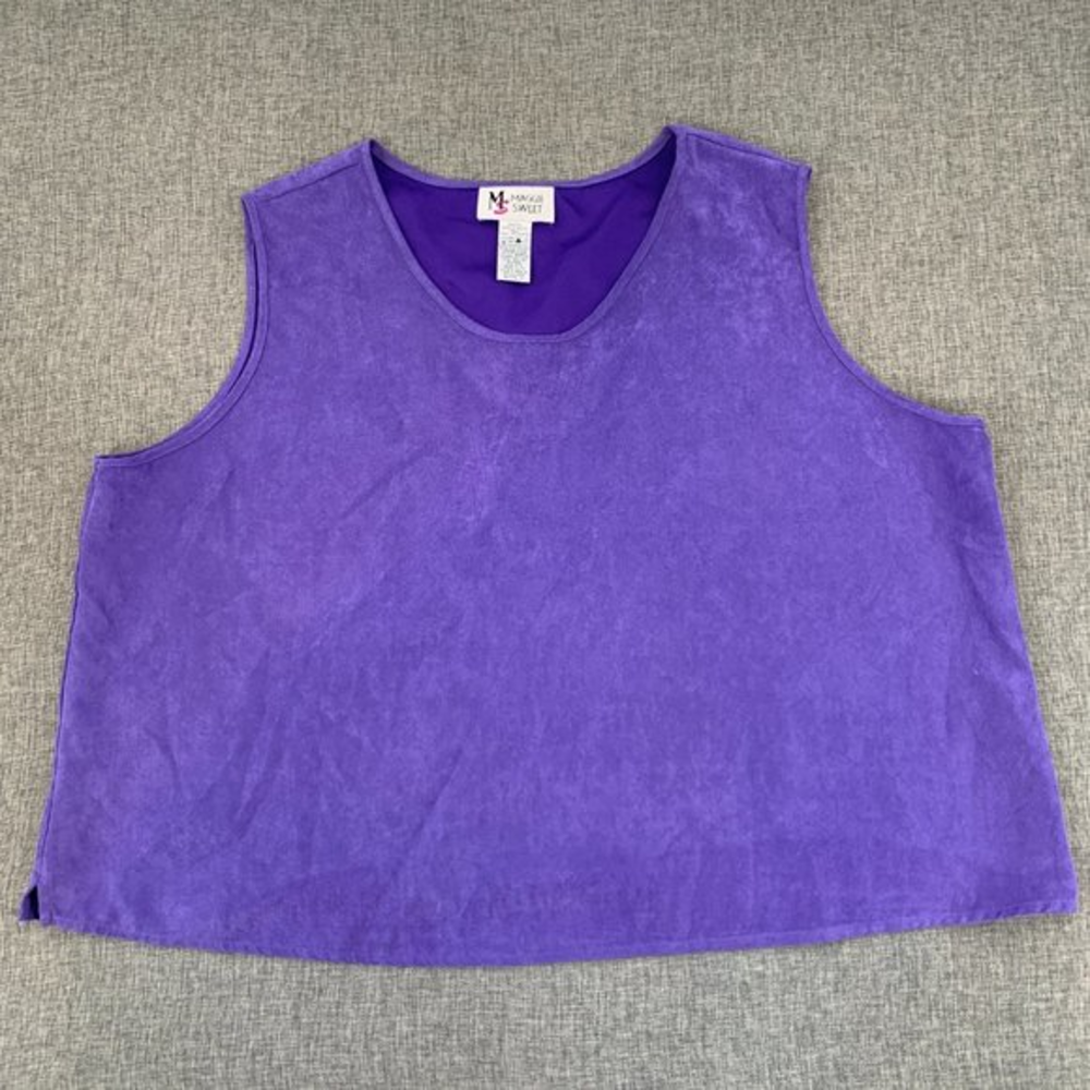 Maggie Sweet Cute Purple Tank Top Petite 3X Blouse Polyester Scoop Neck